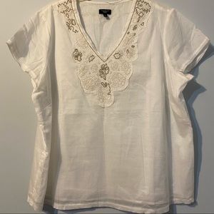 TALBOTS LINED BEADED TOP!